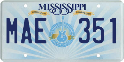 MS license plate MAE351