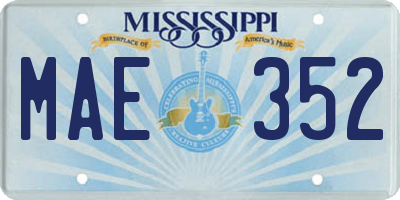 MS license plate MAE352