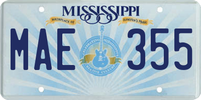 MS license plate MAE355