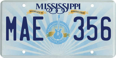 MS license plate MAE356