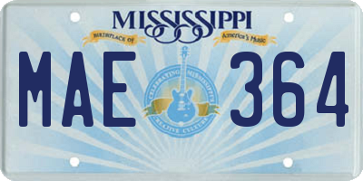 MS license plate MAE364