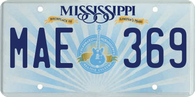MS license plate MAE369