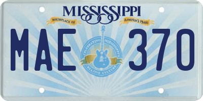 MS license plate MAE370