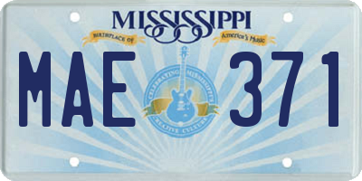 MS license plate MAE371