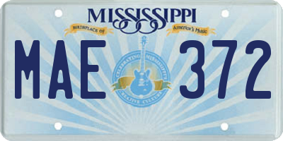 MS license plate MAE372
