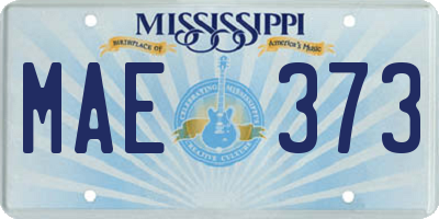 MS license plate MAE373