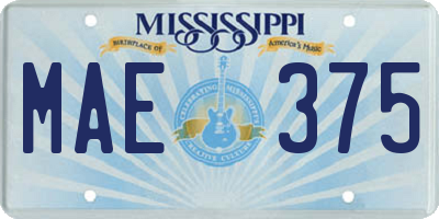MS license plate MAE375