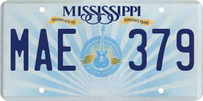 MS license plate MAE379