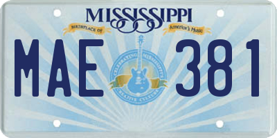 MS license plate MAE381