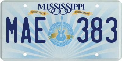 MS license plate MAE383