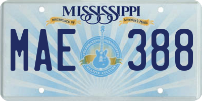 MS license plate MAE388