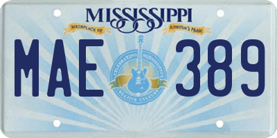 MS license plate MAE389