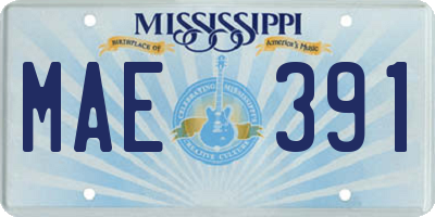 MS license plate MAE391