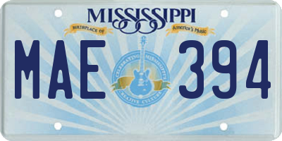 MS license plate MAE394