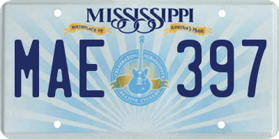 MS license plate MAE397