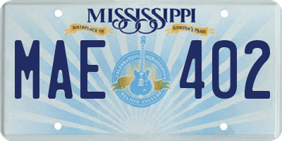 MS license plate MAE402