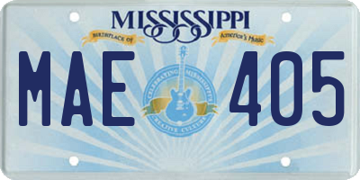 MS license plate MAE405