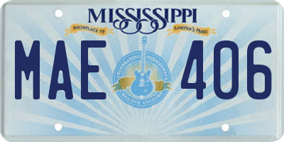 MS license plate MAE406