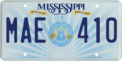 MS license plate MAE410