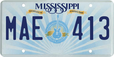 MS license plate MAE413