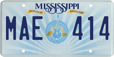 MS license plate MAE414