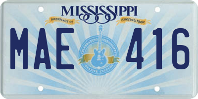 MS license plate MAE416