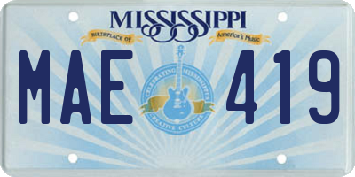 MS license plate MAE419