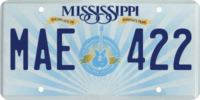 MS license plate MAE422