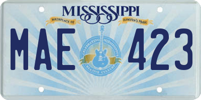 MS license plate MAE423