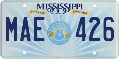 MS license plate MAE426