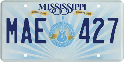 MS license plate MAE427