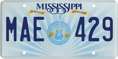 MS license plate MAE429