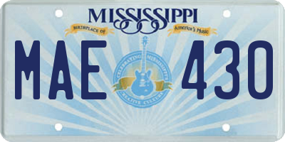 MS license plate MAE430