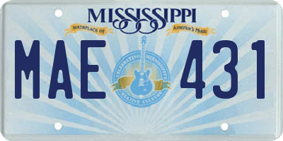 MS license plate MAE431