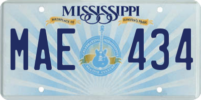 MS license plate MAE434
