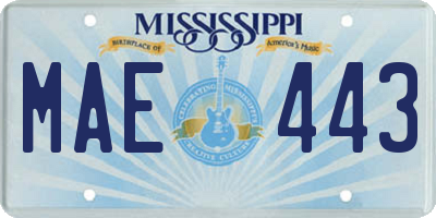 MS license plate MAE443