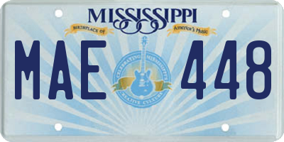 MS license plate MAE448