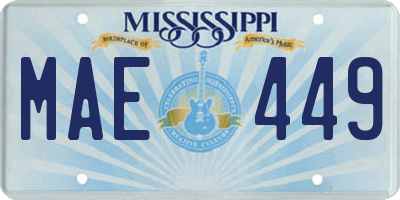 MS license plate MAE449