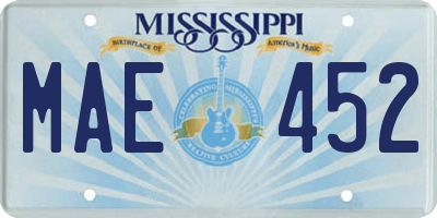MS license plate MAE452