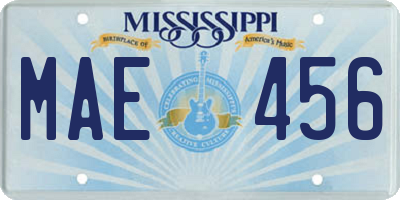 MS license plate MAE456