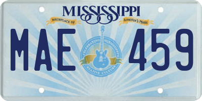 MS license plate MAE459