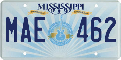MS license plate MAE462