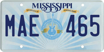 MS license plate MAE465