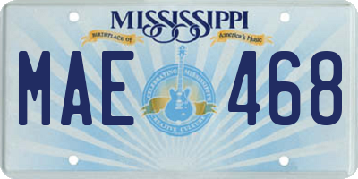 MS license plate MAE468