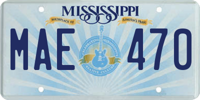 MS license plate MAE470