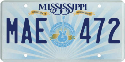 MS license plate MAE472
