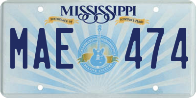 MS license plate MAE474
