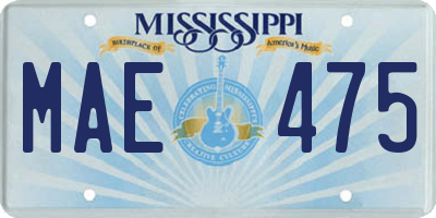 MS license plate MAE475
