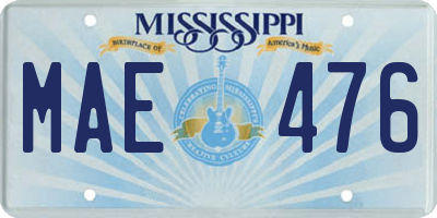 MS license plate MAE476