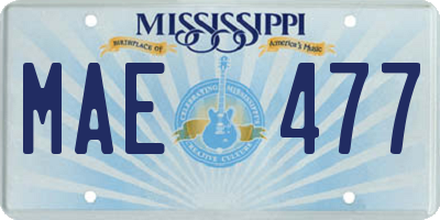 MS license plate MAE477